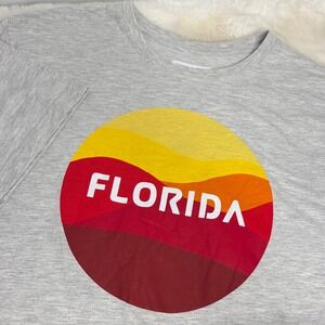 State of Mine Florida Sunset Graphic T-Shirt Mens XXL Heather Gray Short Sleeve